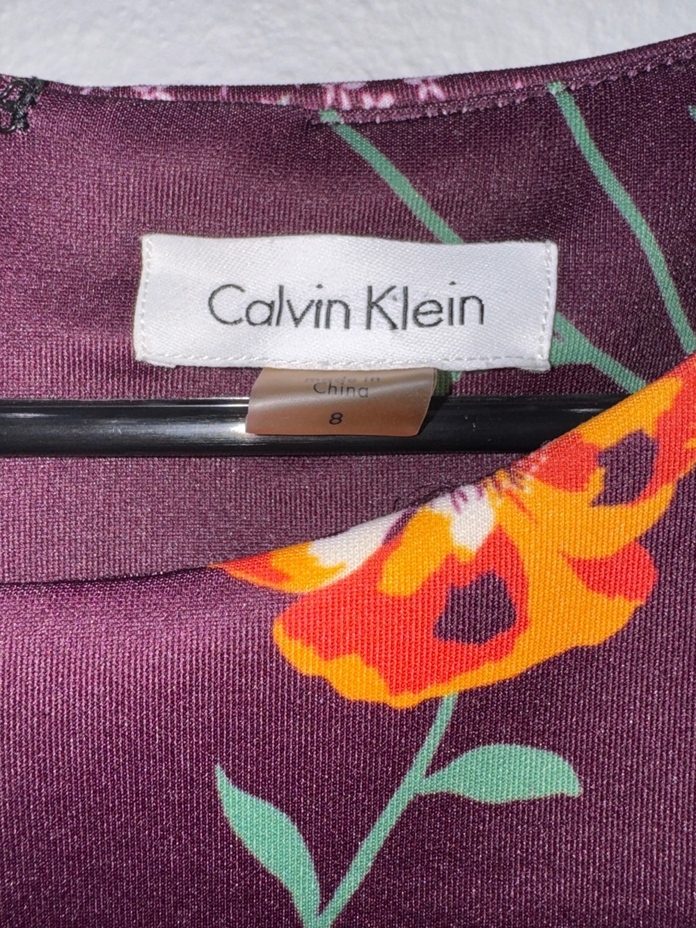 Calvin Klein Plum Floral Sheath Dress - Picture 2 of 3